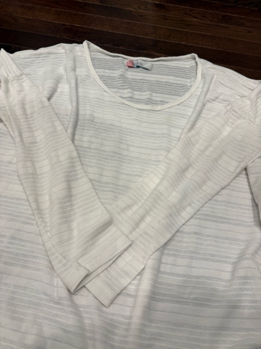 Free People FP Beach White Knit Cover-Up One Size Sheer Oversized Beach Top - Picture 5 of 11